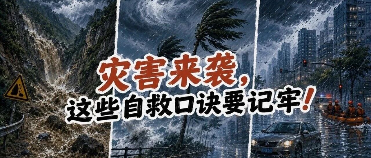 水利科普 | 灾害来袭，这些自救口诀要记牢！