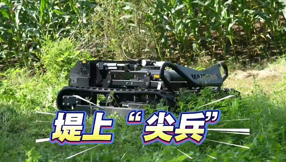 智慧引领｜鞍山市台安县启用智能割草机器人，开启堤防除草新模式